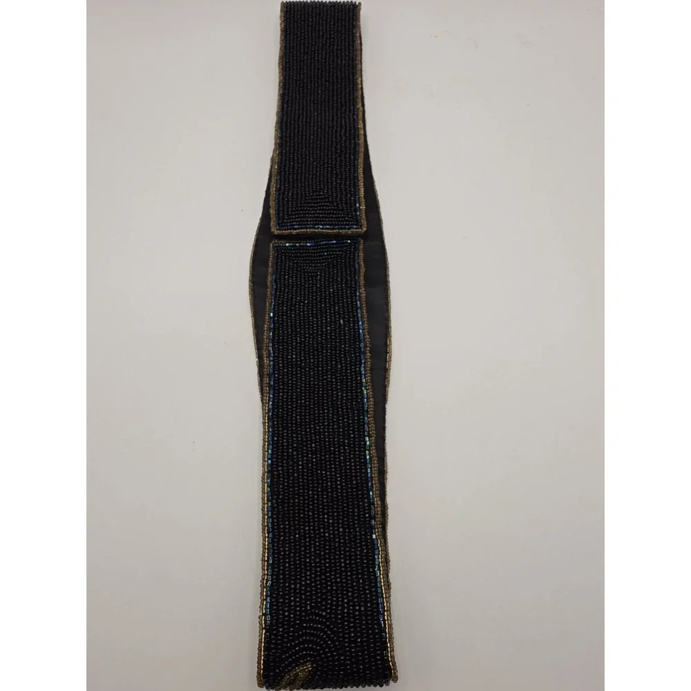 VTG80's LA REGALE LTD HAND MADE BEADED BELT CUMMERBUND SZ M WHIMSIGOTH BOHO-CHIC